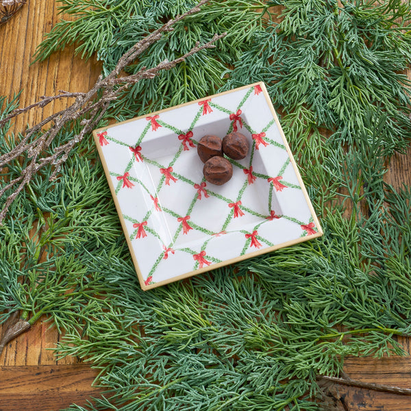 Bow Trellis Enameled Tori Trinket Tray