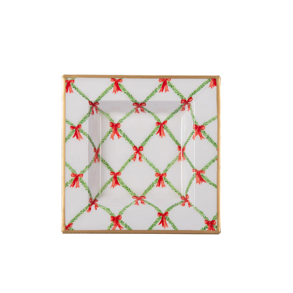 Bow Trellis Enameled Tori Trinket Tray