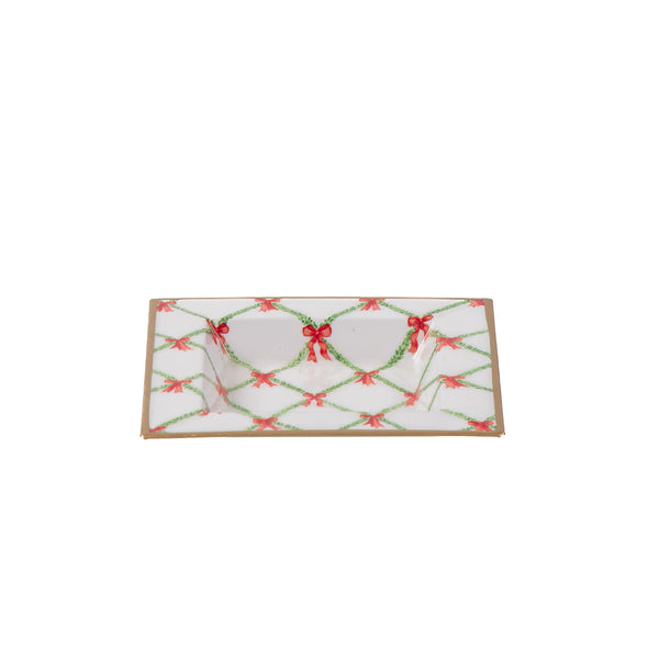 Bow Trellis Enameled Tori Trinket Tray