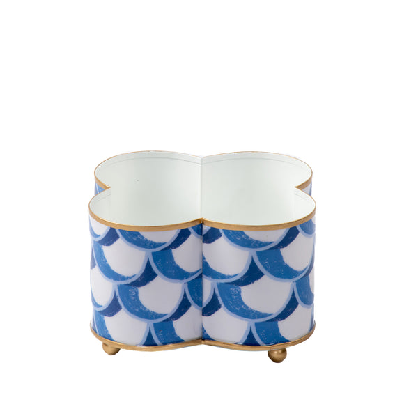 Scales Enameled Quatrefoil Cachepot Planter