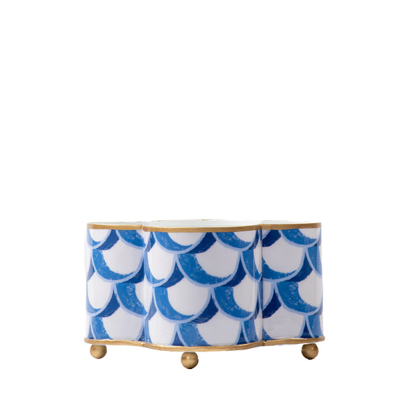 Scales Enameled Quatrefoil Cachepot Planter