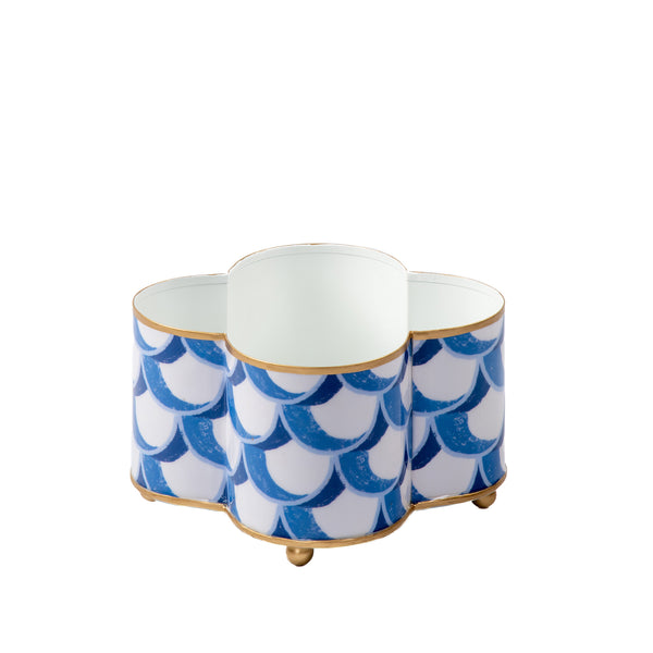 Scales Enameled Quatrefoil Cachepot Planter