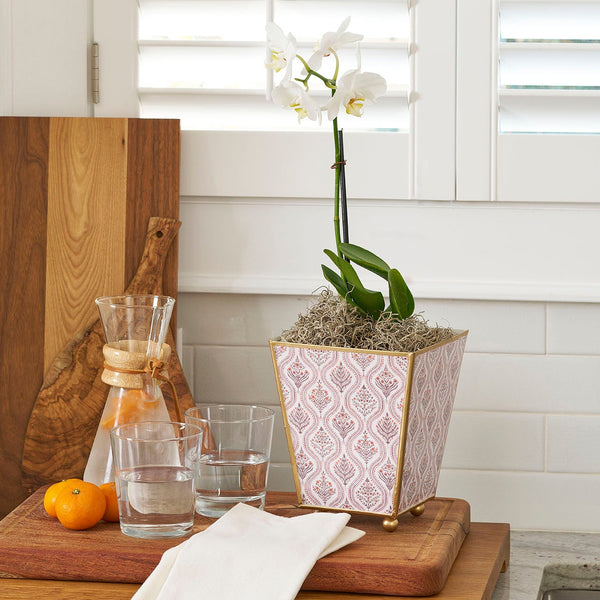 Monticello Enameled Square Cachepot Planter