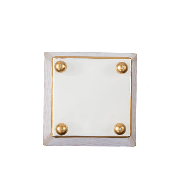 Penny Enameled Square Cachepot Planter