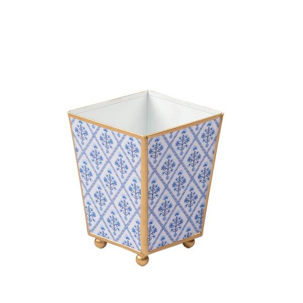 Marigold Lattice Enameled Square Cachepot Planter