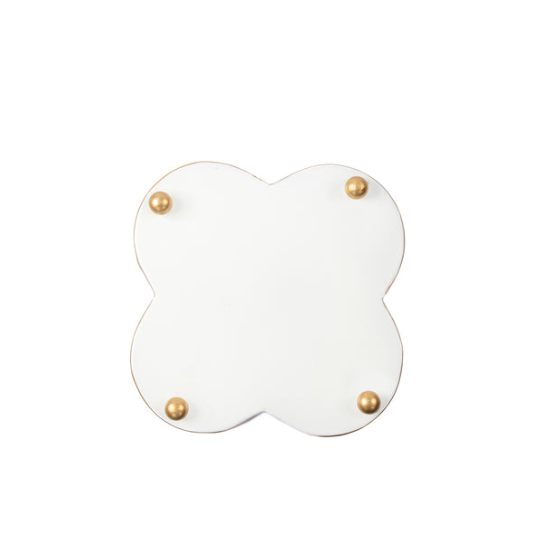 Marigold Lattice Enameled Quatrefoil Cachepot Planter