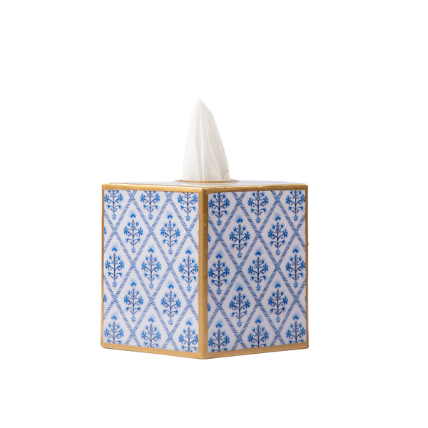 Marigold Lattice Enameled Tissue Box Cover