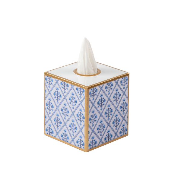 Marigold Lattice Enameled Tissue Box Cover