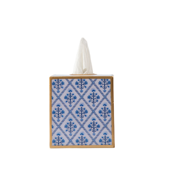 Marigold Lattice Enameled Tissue Box Cover