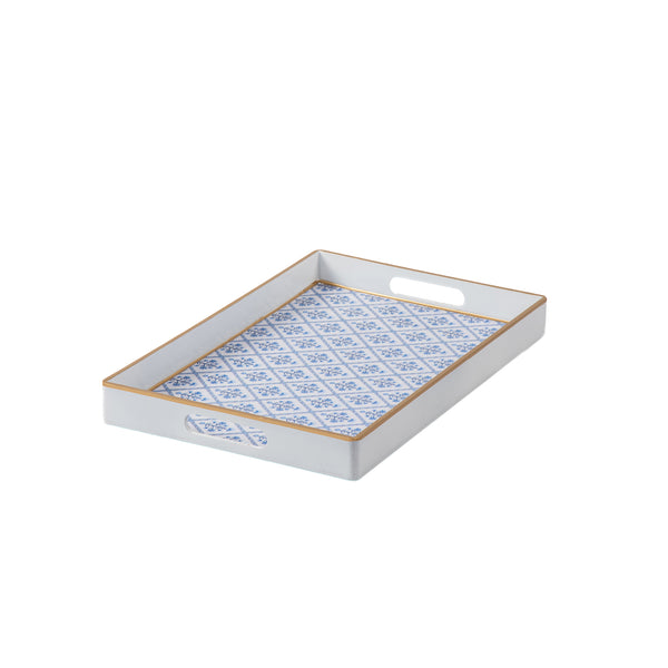 Marigold Lattice Enameled Rectangular Tray 10x15