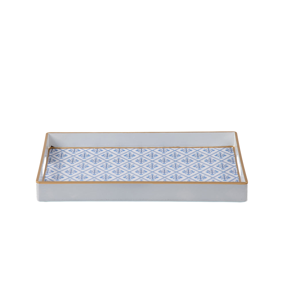 Marigold Lattice Enameled Rectangular Tray 10x15