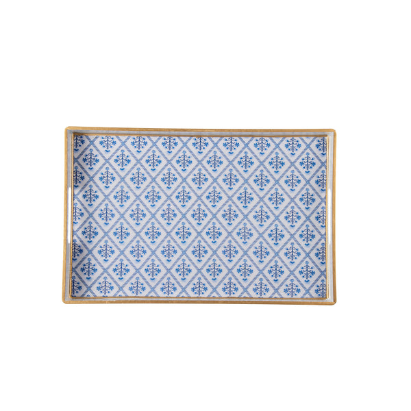 Marigold Lattice Enameled Rectangular Tray 10x15