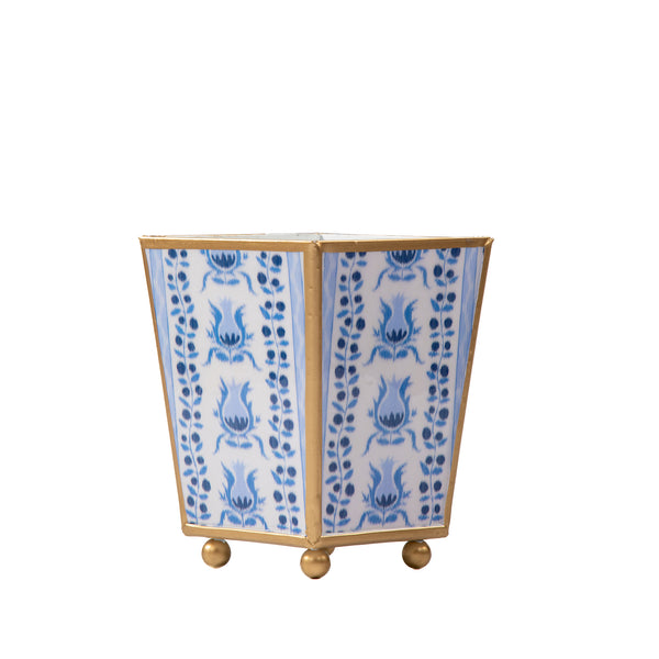 Pomegranate Enameled Square Cachepot Planter