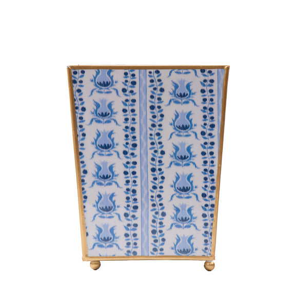 Pomegranate Enameled Square Wastebasket