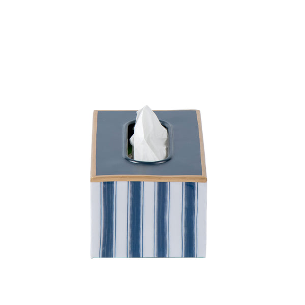 Brush Stripe Enameled Rectangular Tissue Box Cover