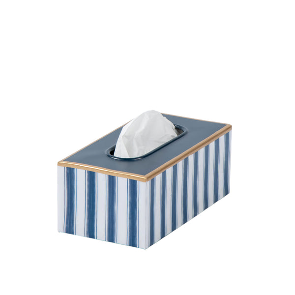 Brush Stripe Enameled Rectangular Tissue Box Cover