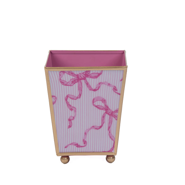 Ribbons of Hope Enameled Square Cachepot Planter