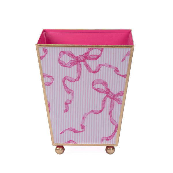 Ribbons of Hope Enameled Square Cachepot Planter