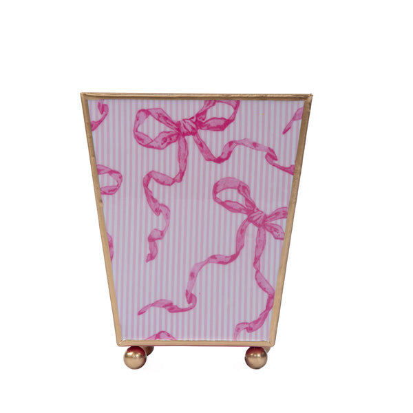 Ribbons of Hope Enameled Square Cachepot Planter