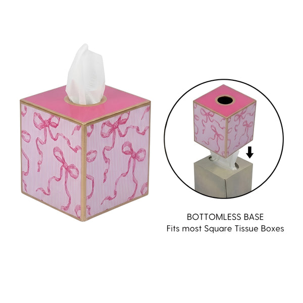 Ribbons of Hope Enameled Tissue Box Cover