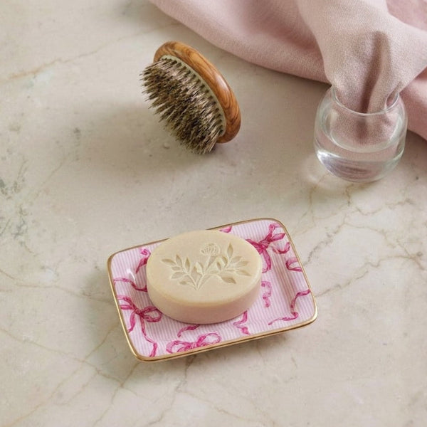 Ribbons of Hope Enameled Laney Tray - Pink