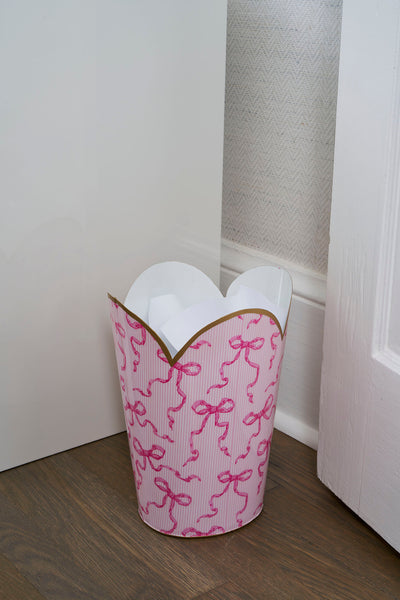 Ribbons of Hope Enameled Tulip Wastebasket