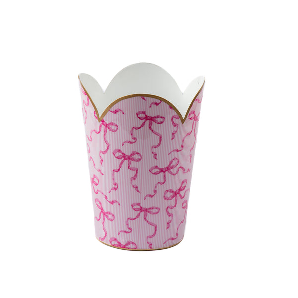 Ribbons of Hope Enameled Tulip Wastebasket