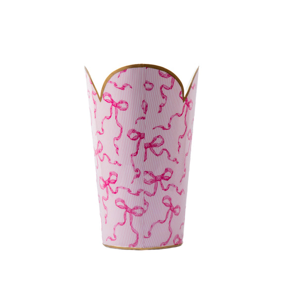 Ribbons of Hope Enameled Tulip Wastebasket