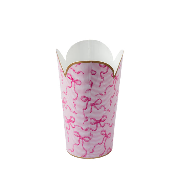 Ribbons of Hope Enameled Tulip Wastebasket