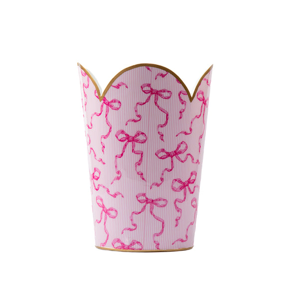 Ribbons of Hope Enameled Tulip Wastebasket