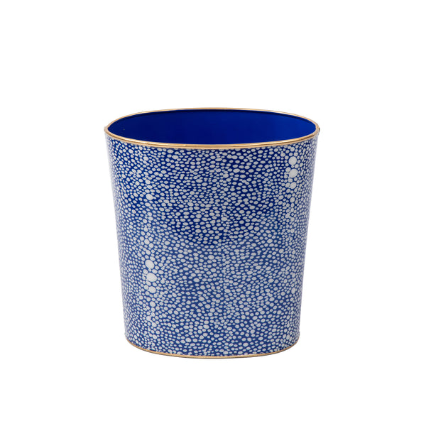 Shagreen Enameled Oval Wastebasket