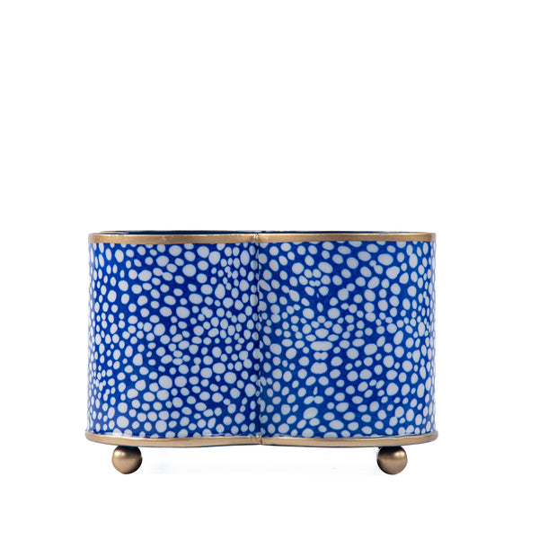 Shagreen Enamel Quatrefoil Cachepot Planter