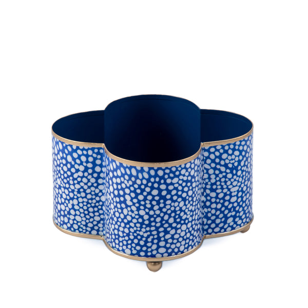 Shagreen Enamel Quatrefoil Cachepot Planter