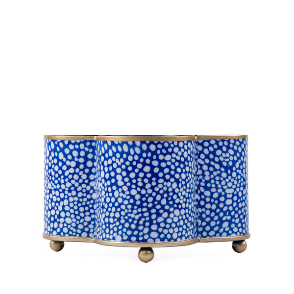 Shagreen Enamel Quatrefoil Cachepot Planter