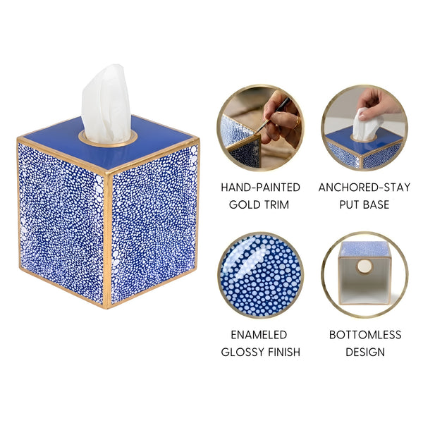 Shagreen Enameled Tissue Box Cover
