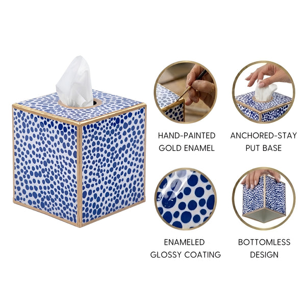 Shagreen Enameled Tissue Box Cover
