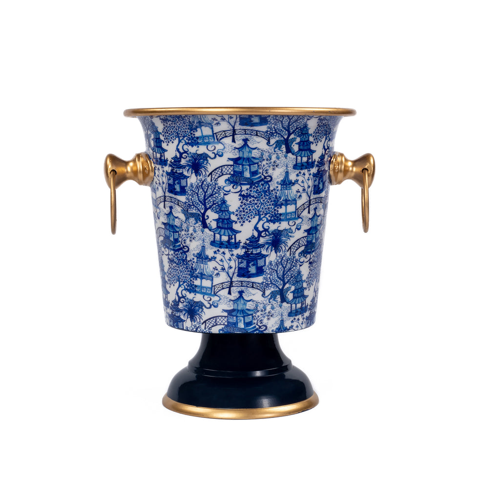 Garden Party Blue Enameled Wine Chiller