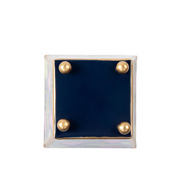 Garden Party Enameled Square Cachepot Planter