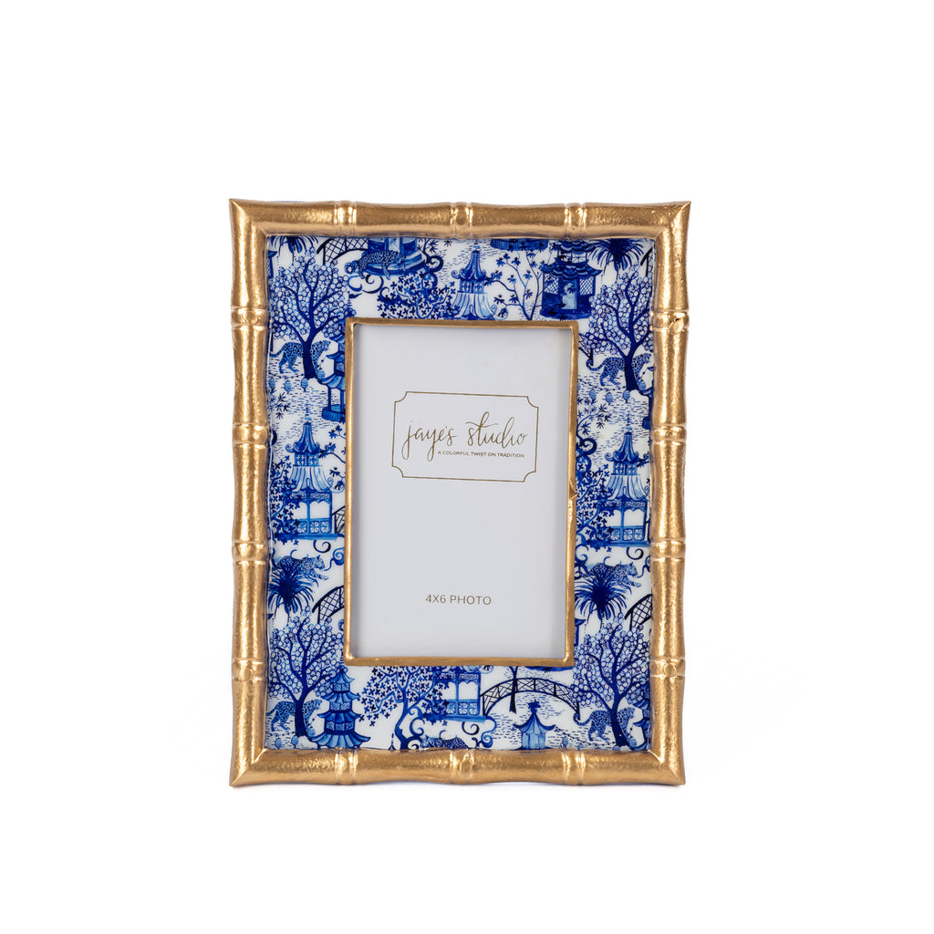 Garden Party Blue Bamboo Frame