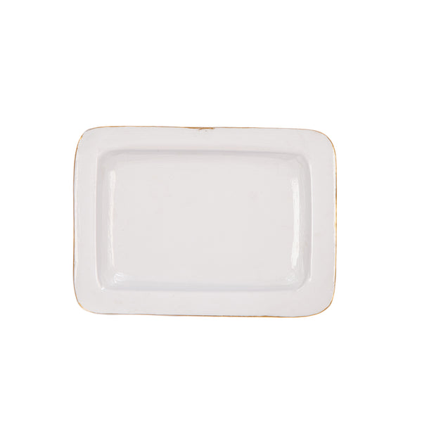 Garden Party Enameled Laney Tray - White & Blue