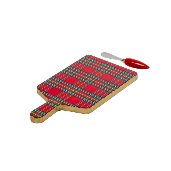 Tartan Plaid Enameled Rectangular Charcuterie Board 6x10