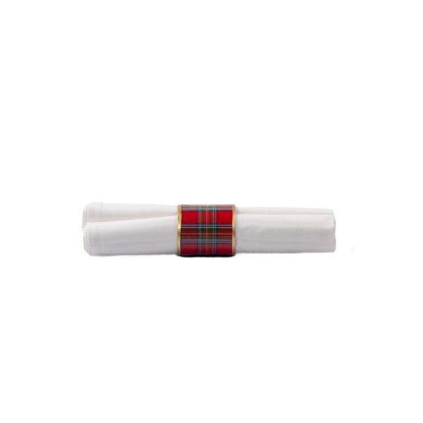 Tartan Plaid Enameled Napkin Ring (4pk)