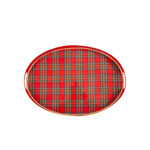 Tartan Plaid Enameled Olivia Tray 14x20