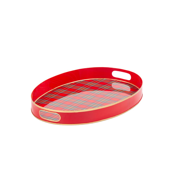Tartan Plaid Enameled Olivia Tray 14x20