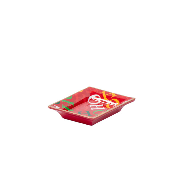 Ho Ho Enameled Landry Jewelry Tray - Red