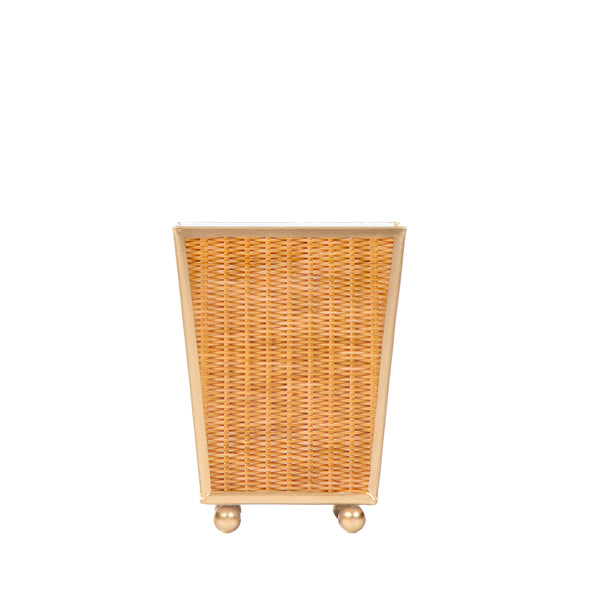 Rattan Enameled Square Cachepot Planter
