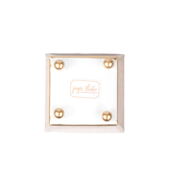 Rattan Enameled Square Cachepot Planter