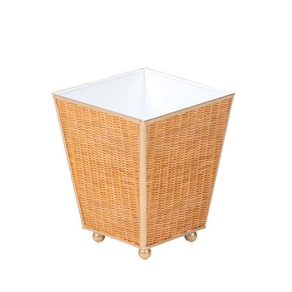 Rattan Enameled Square Cachepot Planter