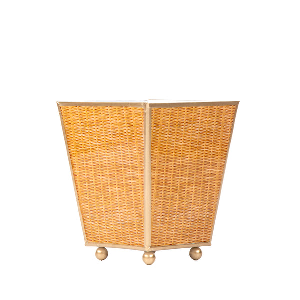 Rattan Enameled Square Cachepot Planter