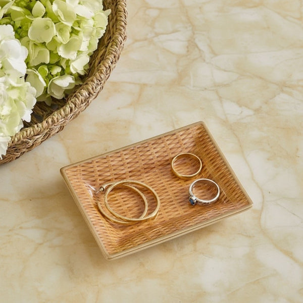 Rattan Enameled Landry Tray